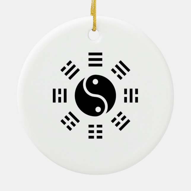 Décoration En Céramique La balance : Ba Gua, huit trigrammes yin yang TCM (Dos)