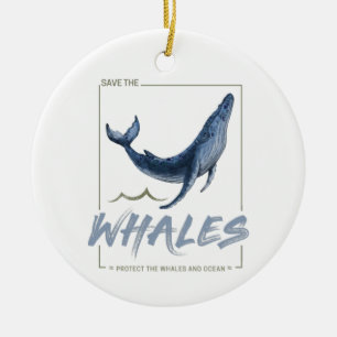 Décoration En Céramique La baleine protège les baleines et la cétacée d'aq