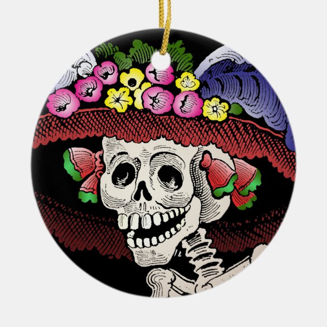 Décoration En Céramique La Calavera Catrina [ornement] (Devant)