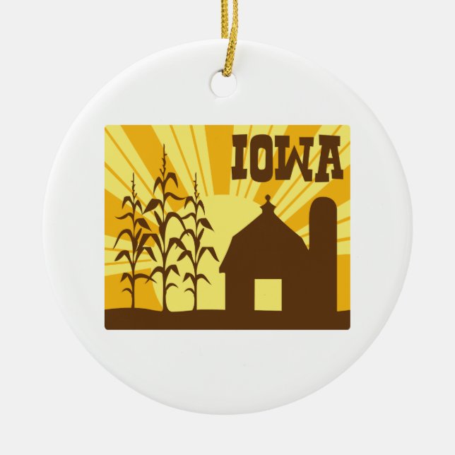 Décoration En Céramique La ferme de maïs de l'Iowa (Devant)