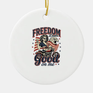 Décoration En Céramique La liberté est belle Aigle patriotique vintage