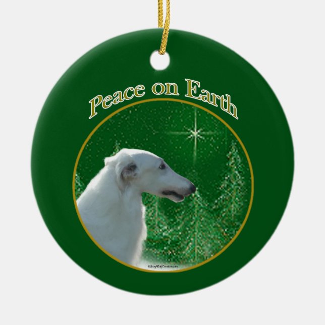 Décoration En Céramique La paix de Borzoi (Devant)