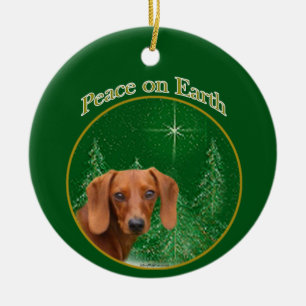 Décoration En Céramique La paix de Dachshund