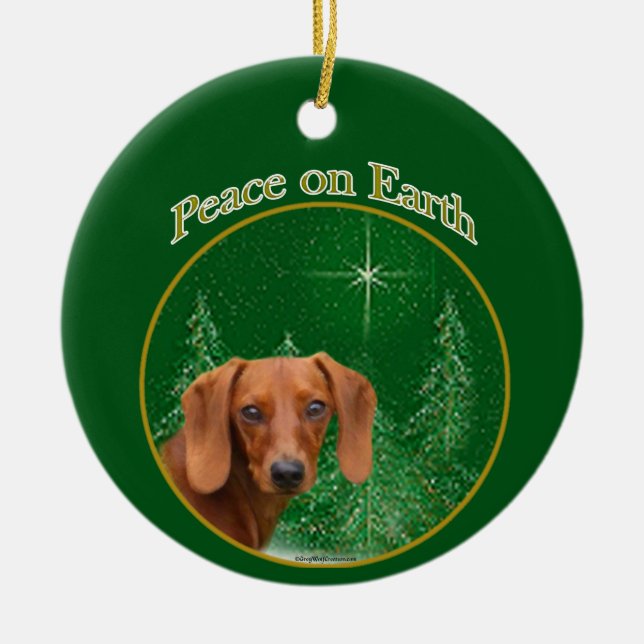 Décoration En Céramique La paix de Dachshund (Devant)
