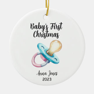 Décoration En Céramique La première Loupe de Noël du bébé