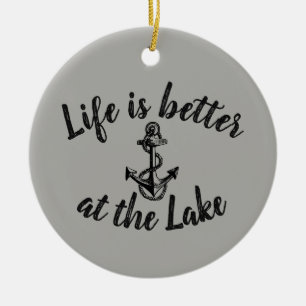 Décoration En Céramique LA VIE nautique EST MEILLEURE AU LAC et à l'ancre