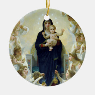 Décoration En Céramique La Vierge aux anges, William Bouguereau
