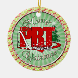 DÉCORATION EN CÉRAMIQUE LABORATOIRE PHLÉBOTOMISTE DE NOËL PBT