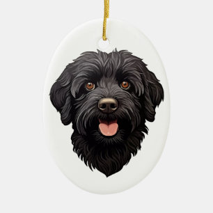 Décoration En Céramique Labradoodle Chien noir