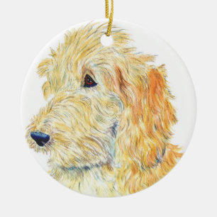 Décoration En Céramique Labradoodle crème