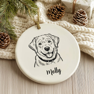 Décoration En Céramique Labrador Retriever Chien Noël Personnalisé