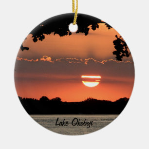 Décoration En Céramique Lac Okoboji avec l'ornement de point de non retour