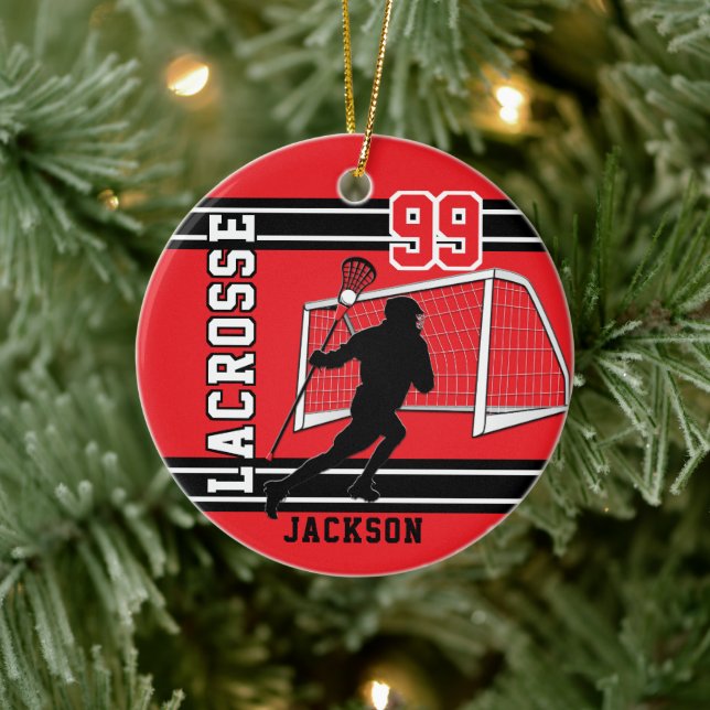 Décoration En Céramique Lacrosse 🥍 Sport - Rouge (Arbre)