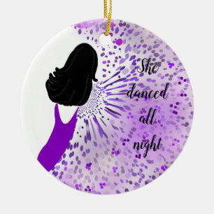 Décoration En Céramique Lady in Purple Dress