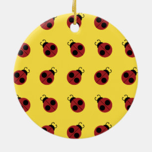 Décoration En Céramique Ladybug 60s rétro cool rouge jaune