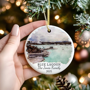 Décoration En Céramique Lagon bleu personnalisé, cadeau Islande