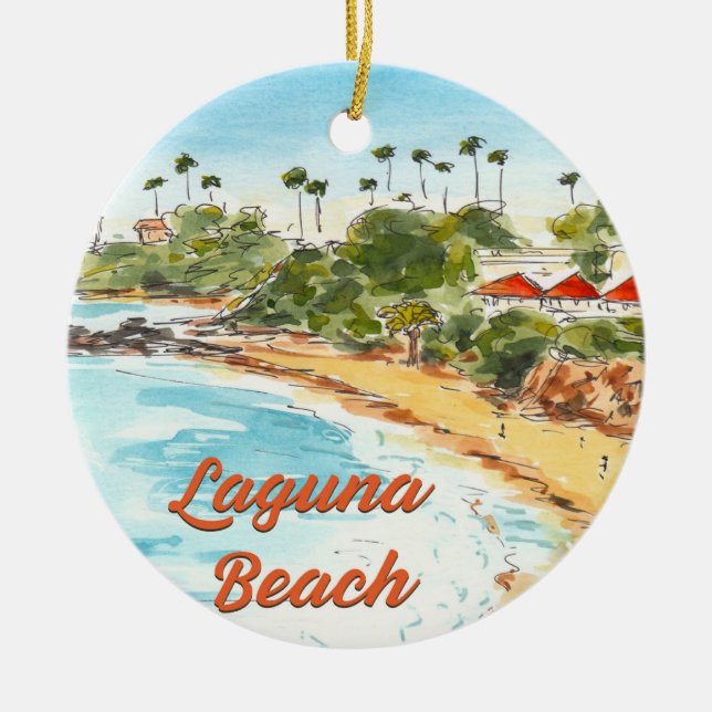 Décoration En Céramique Laguna Beach California Ornament (Devant)