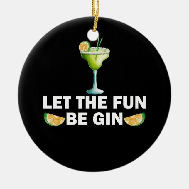 Décoration En Céramique Laissez Le Fun Be Gin Drink Party Cocktail (Devant)