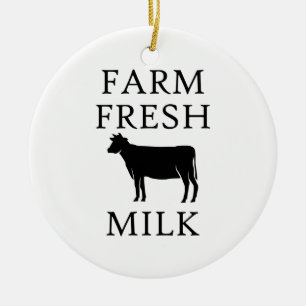 Décoration En Céramique Lait frais de ferme, vache