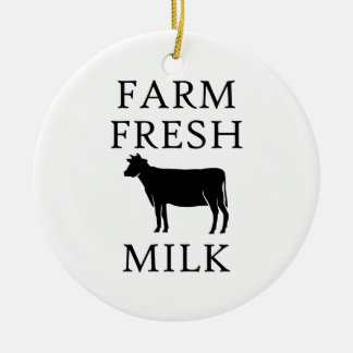 Décoration En Céramique Lait frais de ferme, vache