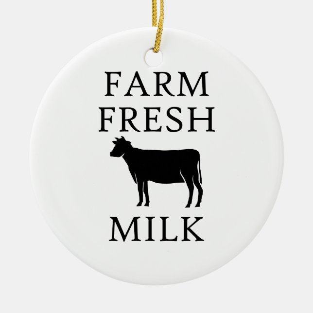Décoration En Céramique Lait frais de ferme, vache (Devant)