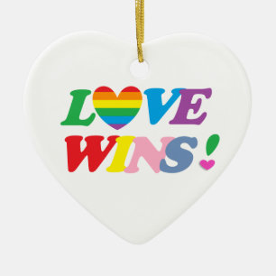 Décoration En Céramique L'amour arc-en-ciel gagne ! LGBT