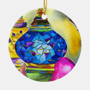 Décoration En Céramique Lampes turques mosaïque aquarelle art