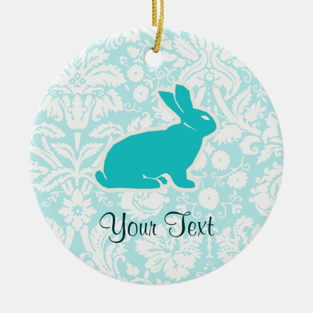 Décoration En Céramique Lapin turquoise (Devant)