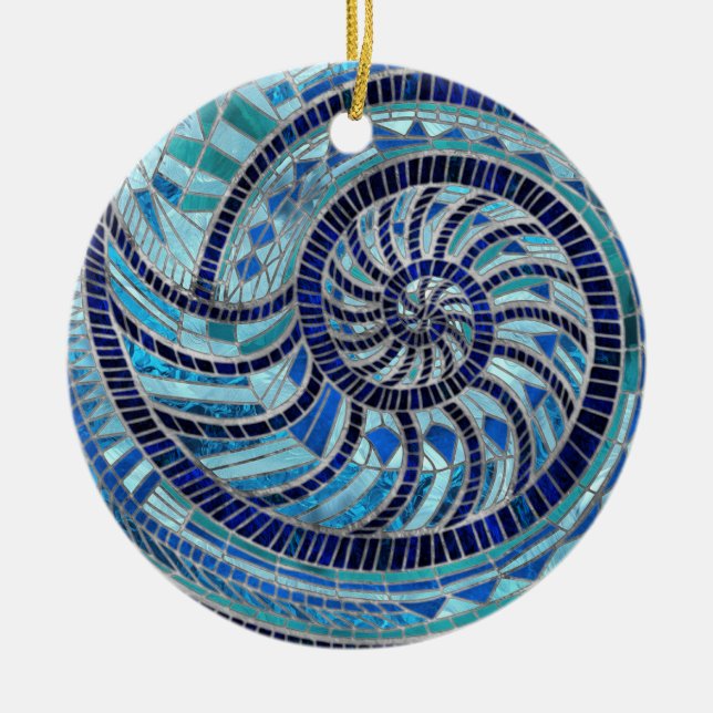 Décoration En Céramique L'art mosaïque de Nautilus Shell (Devant)