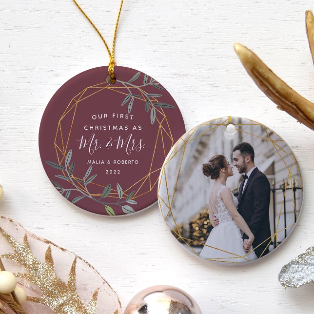 Décoration En Céramique Laurel Leaf premier mariage Noël (Créateur téléchargé)