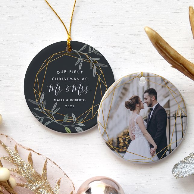 Décoration En Céramique Laurel Leaf premier mariage Noël (Créateur téléchargé)