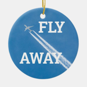 Décoration En Céramique L'avion vole dans le ciel bleu