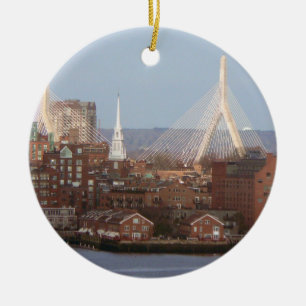 Décoration En Céramique Le bord de mer de Boston avec le pont de Zakim