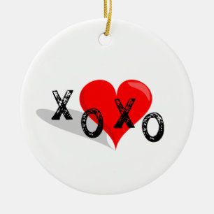 Décoration En Céramique Le coeur de XOXO étreint et des baisers