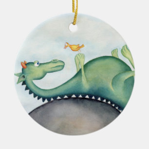 Décoration En Céramique Le dragon et l'oiseau