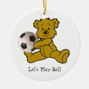 DÉCORATION EN CÉRAMIQUE LE FOOTBALL BEAR-ORNAMENT