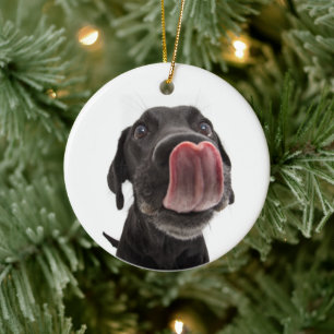 Décoration En Céramique Le Labrador Noir se lâche le nez