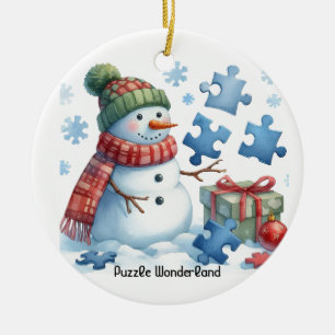 Décoration En Céramique Le monde merveilleux du puzzle de l'homme de neige