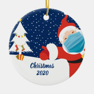 Décoration En Céramique Le Père Noël en masque facial