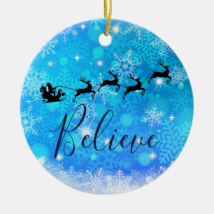 Décoration En Céramique Le Père Noël et son renne volant - Croyez