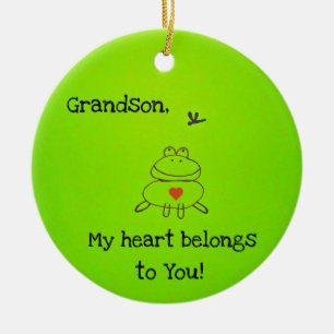 Décoration En Céramique Le petit-fils, mon coeur appartient à vous !