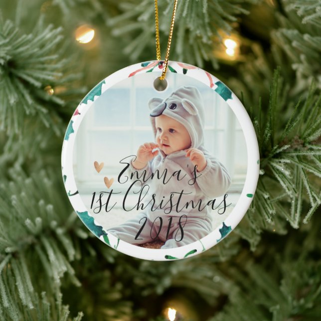 Décoration En Céramique Le premier Noël du bébé personnalisé| Noël (Arbre)