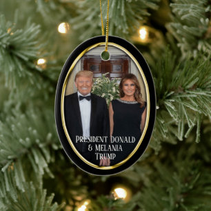Décoration En Céramique Le président Donald Trump & Melania Christmas