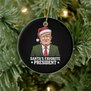 Décoration En Céramique Le président préféré du Père Noël drôle Trump Noël