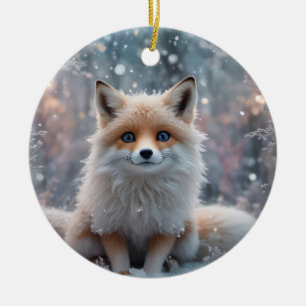 Décoration En Céramique Le renard d'hiver