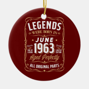 Décoration En Céramique Légendes Juin 1963 Cadeau 59 Ans 59e Anniversaire