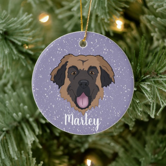 Décoration En Céramique Leonberger personnalisable (Arbre)