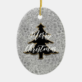 Décoration En Céramique Leopard argenté gris Meow Kitty Cat