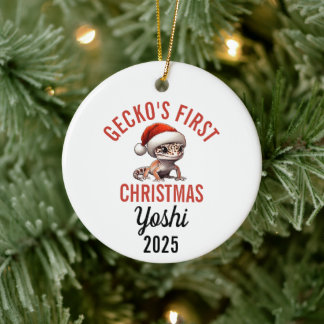 Décoration En Céramique Leopard Gecko First Christmas 2025