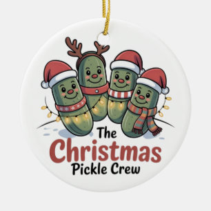 Décoration En Céramique L'équipe de Pickle de Noël Amoureux de Pickles San